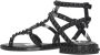 Ash Zwarte Studded Leren Platte Sandalen Zwart Dames - Thumbnail 4