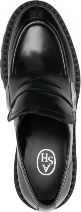 Ash Zwarte leren instap sandalen Black Dames