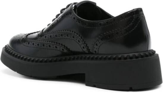 Ash Geperforeerde Zwarte Platte Schoenen Vetersluiting Black Dames