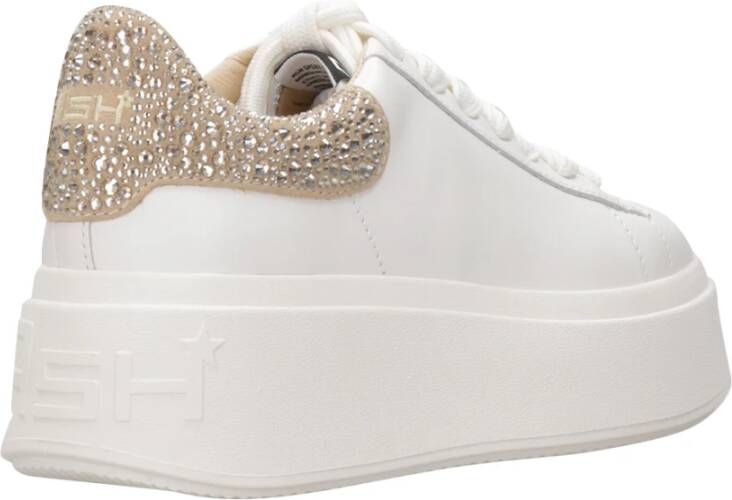 Ash Glitter Leren Veterschoenen White Dames