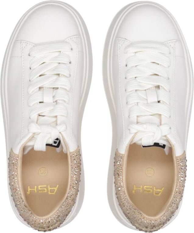 Ash Glitter Leren Veterschoenen White Dames