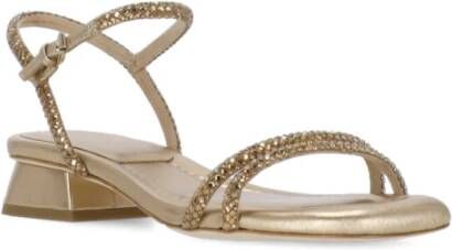 Ash Gouden Strass Leren Sandalen Beige Dames