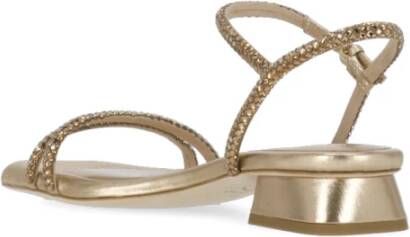 Ash Gouden Strass Leren Sandalen Beige Dames