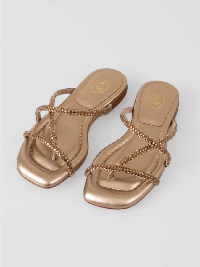 Ash Gouden vierkante diamanten sandalen Yellow Dames