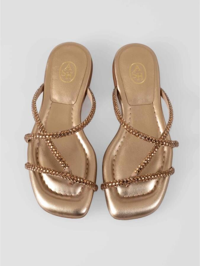 Ash Gouden vierkante diamanten sandalen Yellow Dames