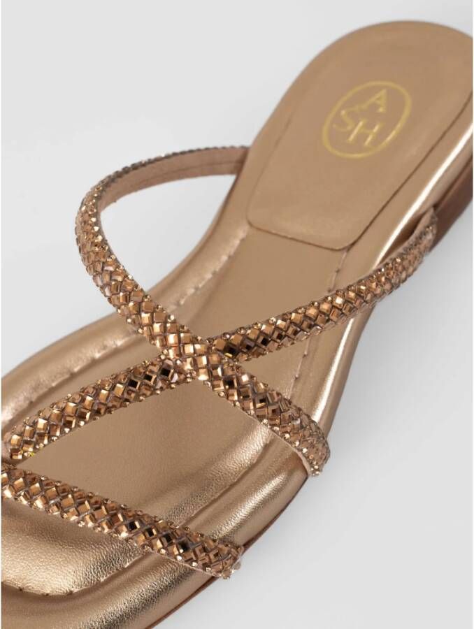 Ash Gouden vierkante diamanten sandalen Yellow Dames