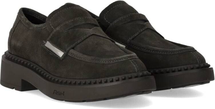 Ash Grijze Suède Medusa Loafer met Studs Gray Dames