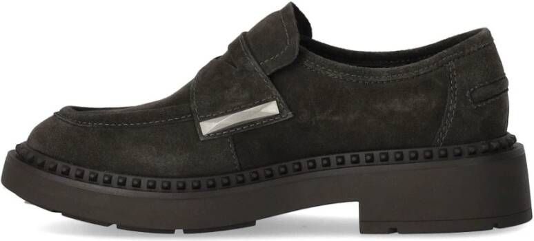 Ash Grijze Suède Medusa Loafer met Studs Gray Dames