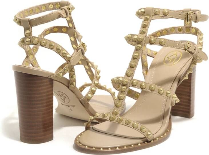 Ash Kenya Skin Gouden Hoge Hak Sandalen Beige Dames