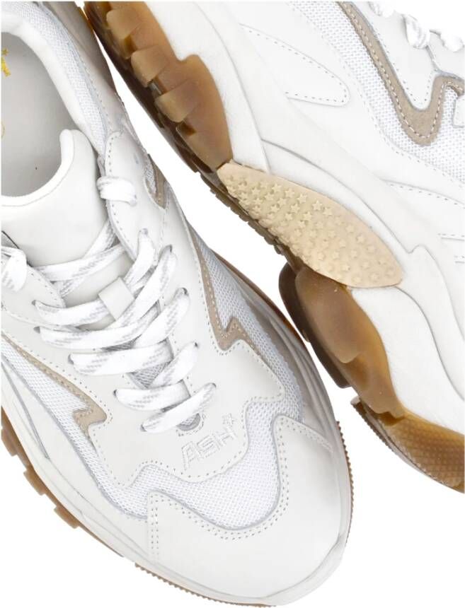 Ash Ivoor Leren Sneakers met Verhoogde Zool Beige Dames