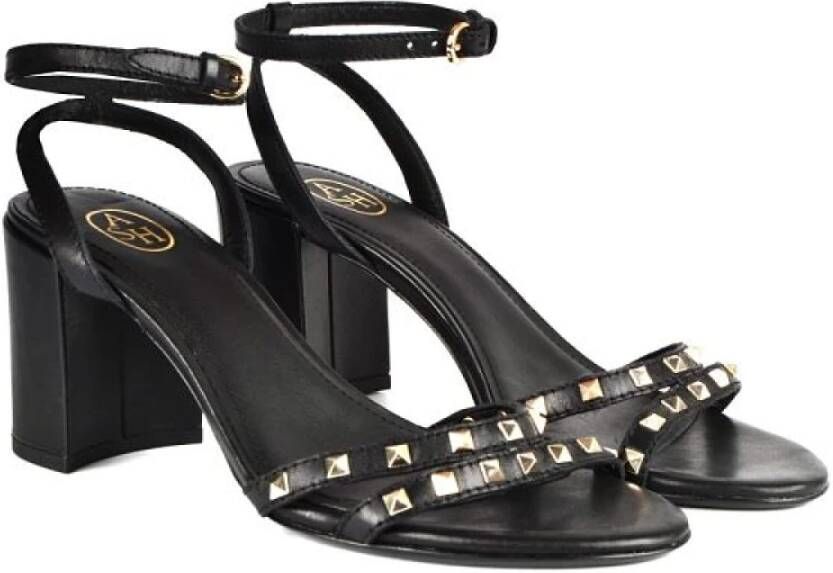 Ash Zwarte Leren Hoge Hak Sandalen Zwart Dames