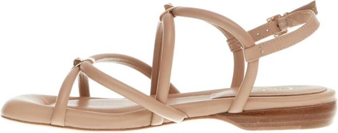 Ash Lage naakte sandalen met gewatteerde bandjes Beige Dames