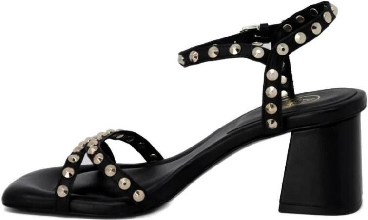 Ash Leren Sandalen met Open Teen en Sluiting Black Dames