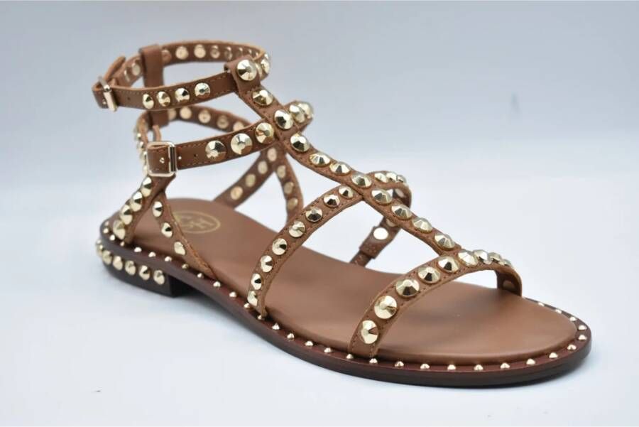 Ash Platte Sandalen van Zacht Leer Brown Dames