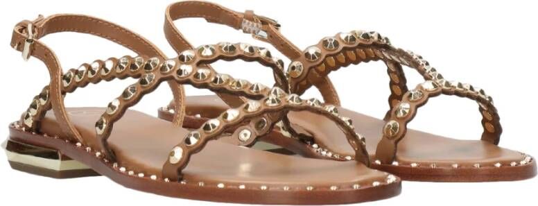 Ash Bruine Leren Studs Sandalen Bruin Dames