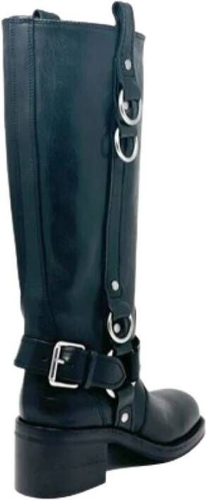 Ash Scorpio Biker Boot met Zilveren Ringen Black Dames