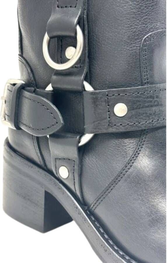 Ash Scorpio Biker Boot met Zilveren Ringen Black Dames