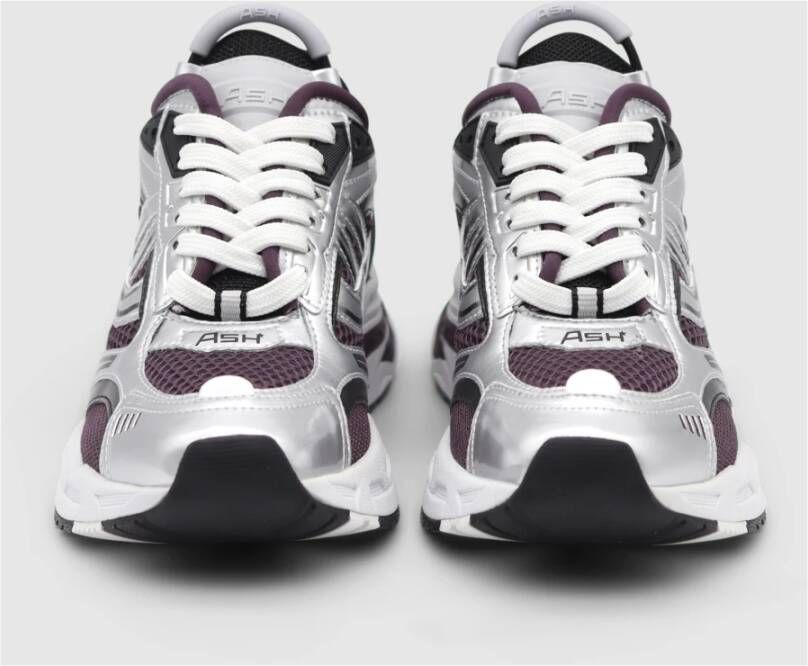 Ash Sportieve Race Sneaker met Patent Silver Black Plum Design Paars Dames