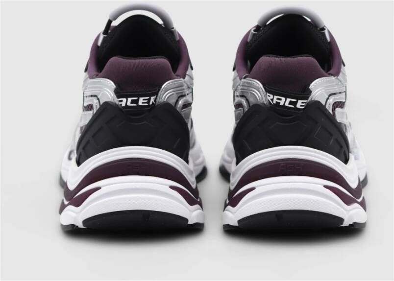 Ash Sportieve Race Sneaker met Patent Silver Black Plum Design Paars Dames