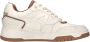 Ash Crème Bruine Gestructureerde Leren Sneaker White Dames - Thumbnail 5