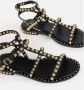 Ash Zwarte Leren Sandaal met Gouden Studs Black Dames - Thumbnail 14