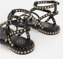 Ash Zwarte Leren Sandaal met Gouden Studs Black Dames - Thumbnail 15