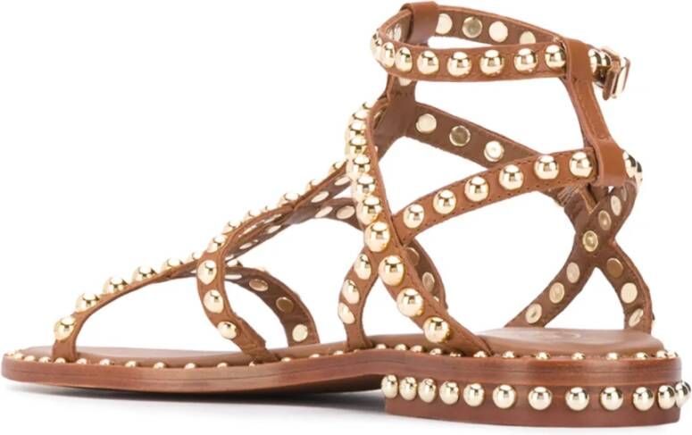 Ash Studded Bruine Leren Sandalen Brown Dames