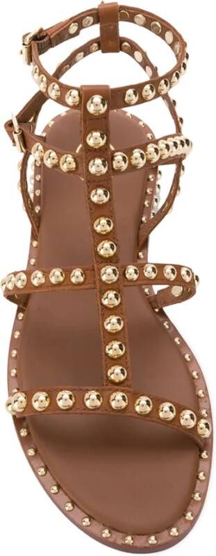 Ash Studded Bruine Leren Sandalen Brown Dames