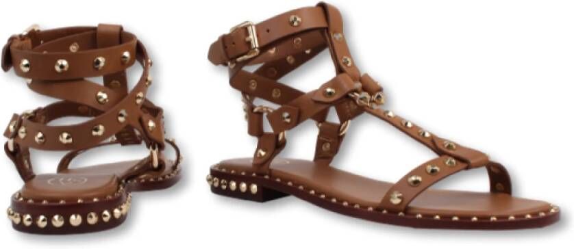 Ash Studded Gladiator Sandals Brown Dames