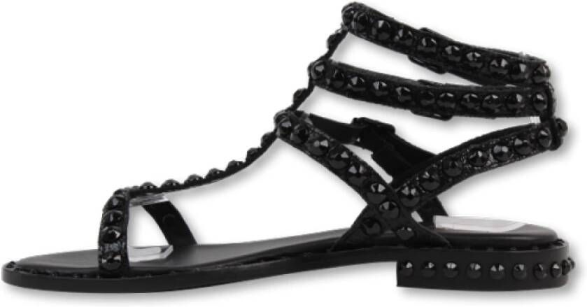 Ash Studded Leather Sandals Black Dames