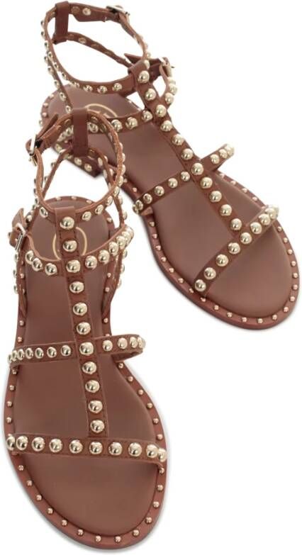 Ash Studded Suede Sandalen Brown Dames