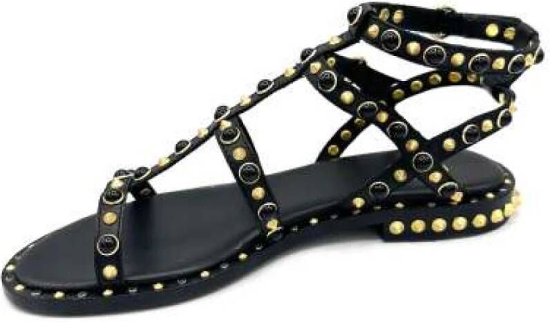 Ash Studded T-Strap Sandal Black Dames