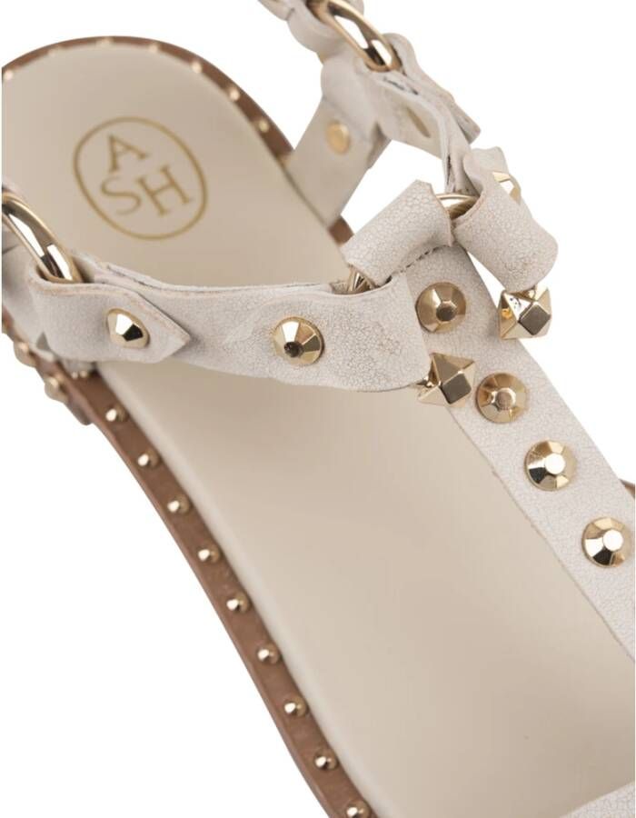 Ash Studded Witte Platte Sandalen White Dames