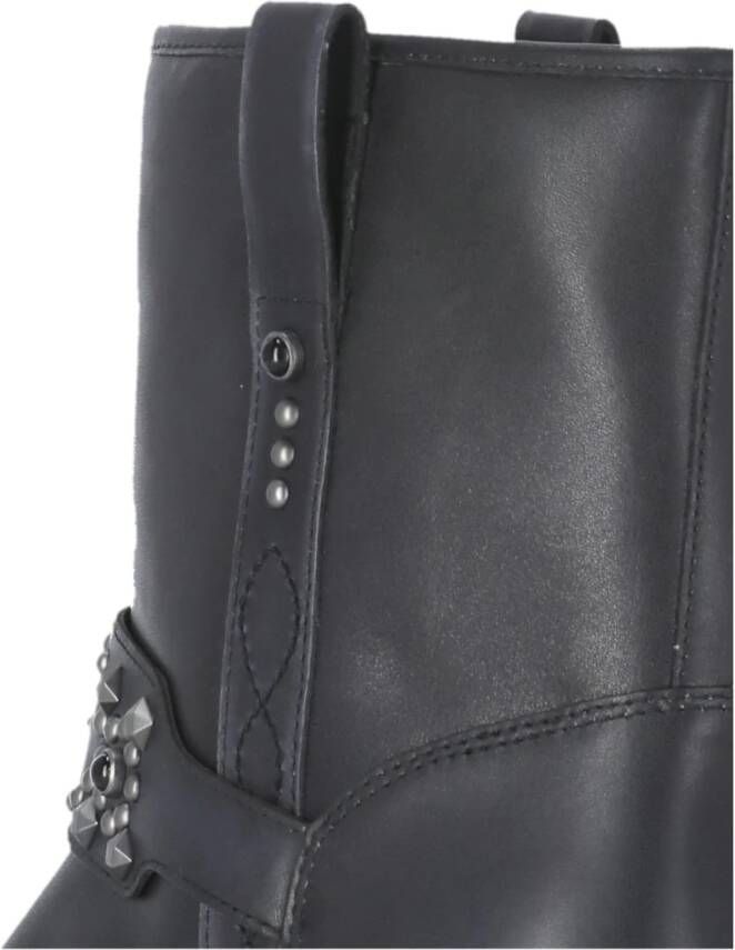 Ash Studded Zwarte Leren Enkellaarzen Black Dames