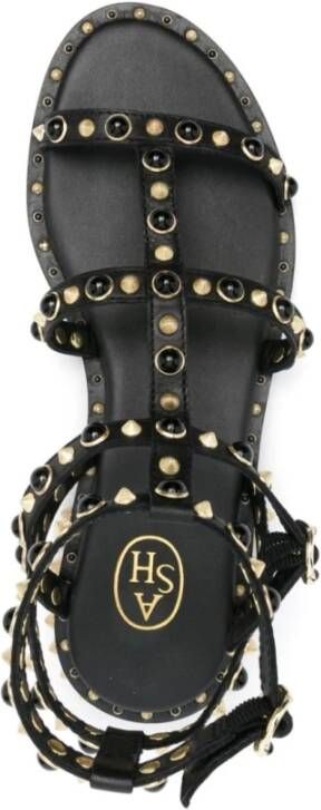 Ash Studded Zwarte Leren Sandalen Black Dames