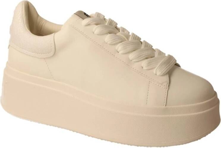 Ash Wit leren platform sneakers White Dames