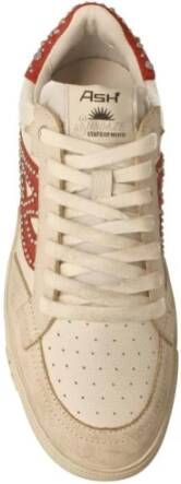 Ash Wit-rode leren sneakers met studs Beige Dames