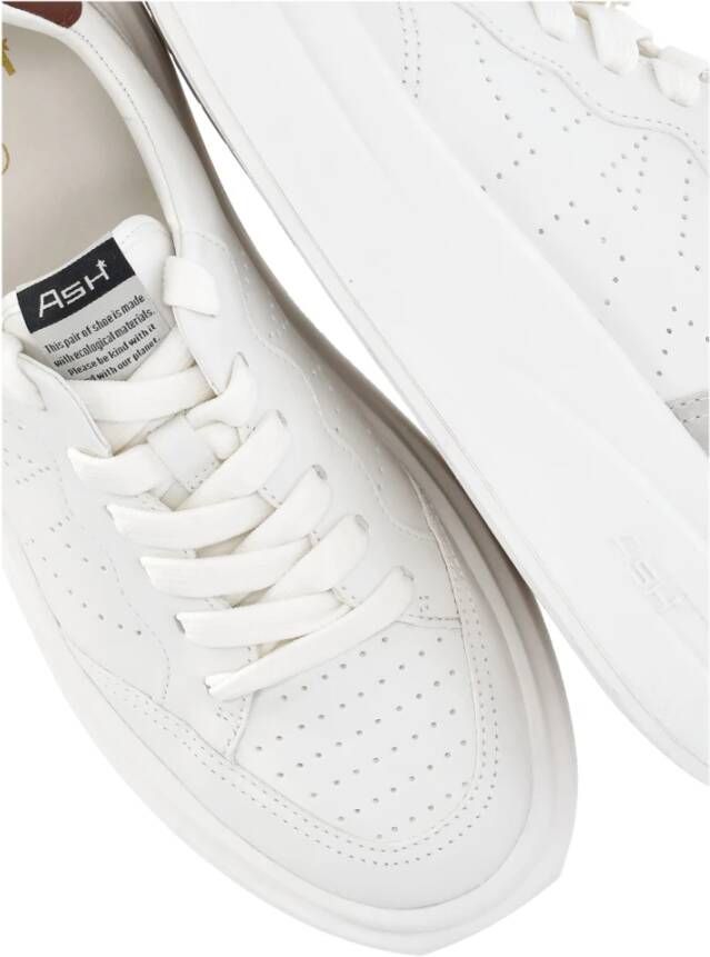 Ash Witte Leren Sneakers met Ademende Details White Dames