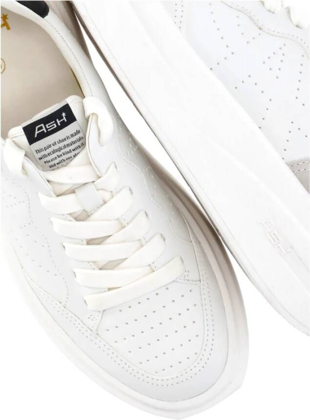 Ash Witte Leren Sneakers met Ademende Details White Dames