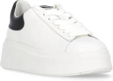 Ash Witte Leren Sneakers met Contrasterende Hiel White Dames