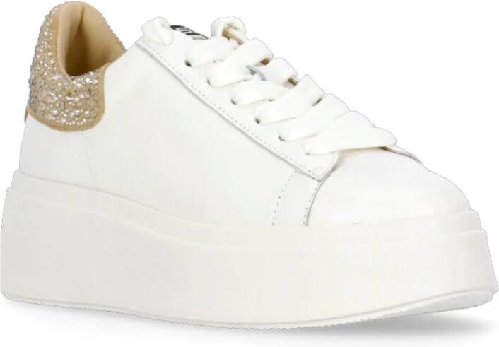 Ash Witte Leren Sneakers met Strass Detail White Dames