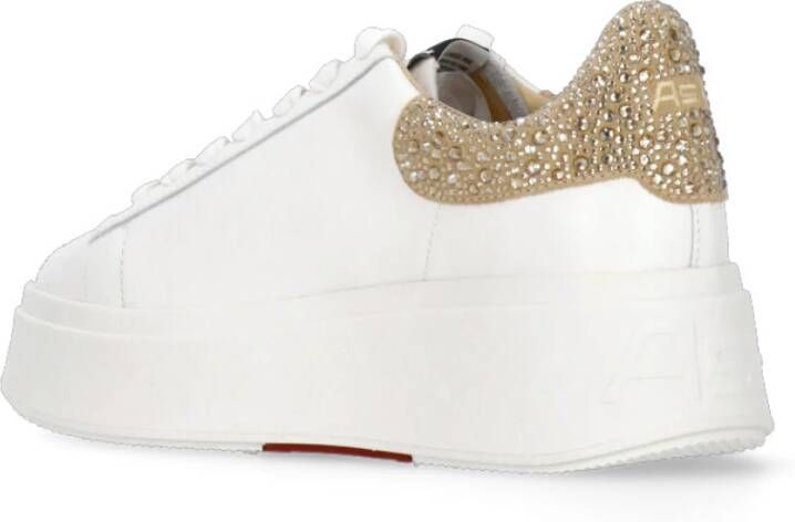 Ash Witte Leren Sneakers met Strass Detail White Dames