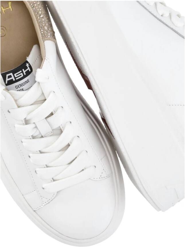 Ash Witte Leren Sneakers met Strass Detail White Dames