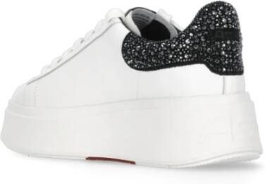 Ash Witte Leren Sneakers met Strass-details White Dames