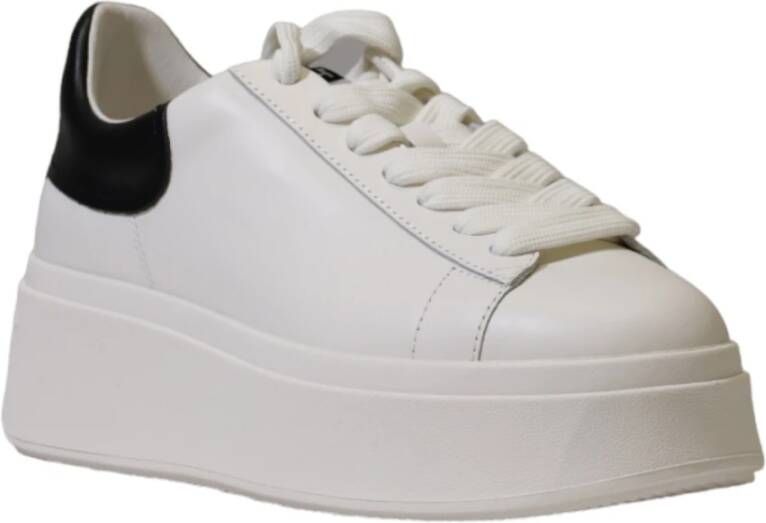 Ash Witte Leren Stoffen Sneakers Rubberen Zool White Dames