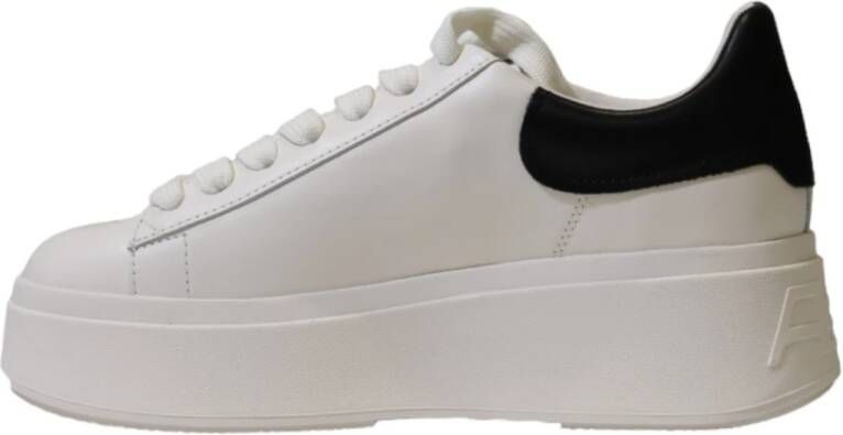 Ash Witte Leren Stoffen Sneakers Rubberen Zool White Dames