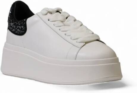 Ash Witte Leren Stoffen Sneakers Rubberen Zool White Dames