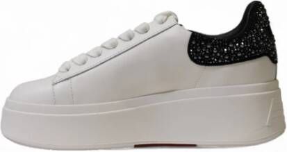 Ash Witte Leren Stoffen Sneakers Rubberen Zool White Dames