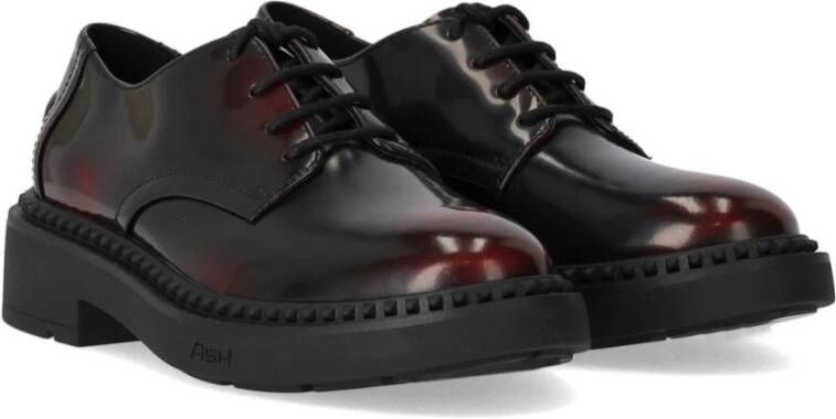 Ash Zwart Bourgondisch Leren Veterschoenen Black Dames