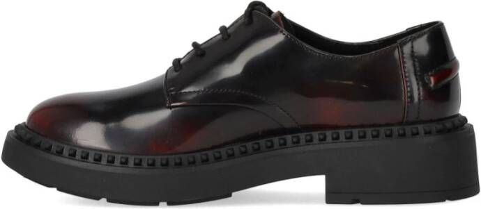 Ash Zwart Bourgondisch Leren Veterschoenen Black Dames